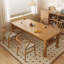 Table de salle à manger moderne simple en bois massif avec double couche