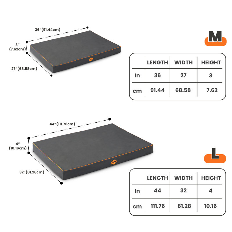 Polyester Pet Bed, 4" H x 44" W x 32" D