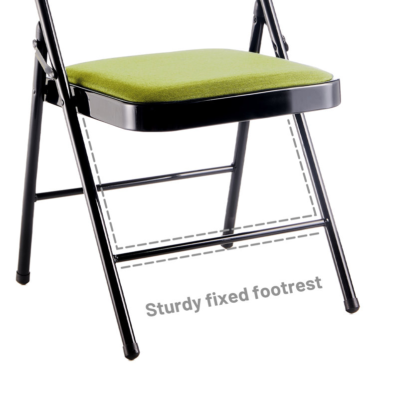 Chaise pliante rembourrée et empilable, Vert