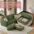 Upgraded Sectional Sofa With Storage, Charging, Convertible Feature And Easy Assembly-5 Seats & 1 Ottoman-Green-1071468374-1059389651