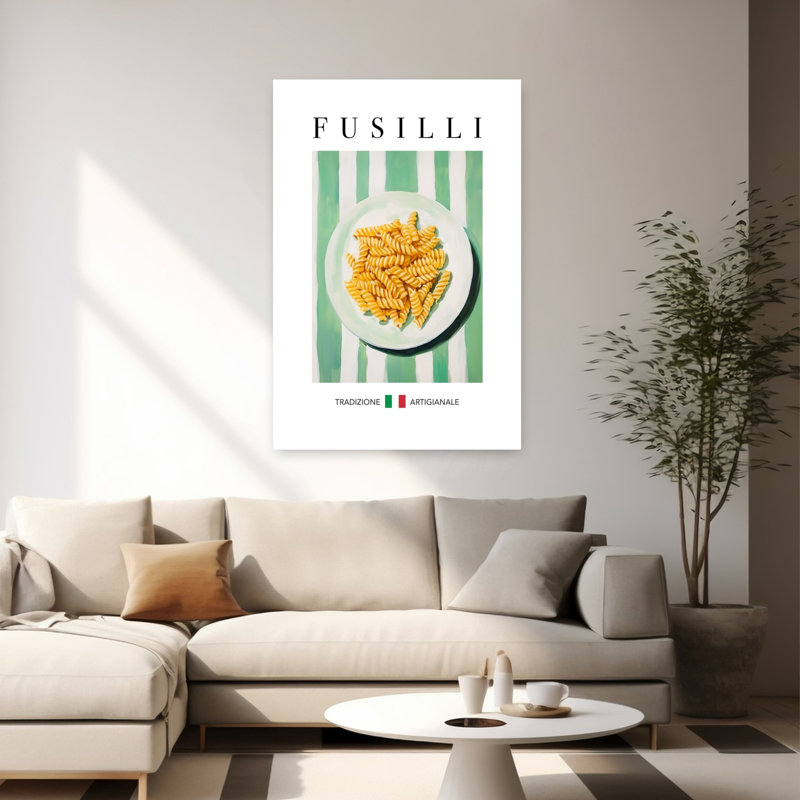Fusilli italien, art mural traditionnel sur plaque, H 60 po x l 40 po