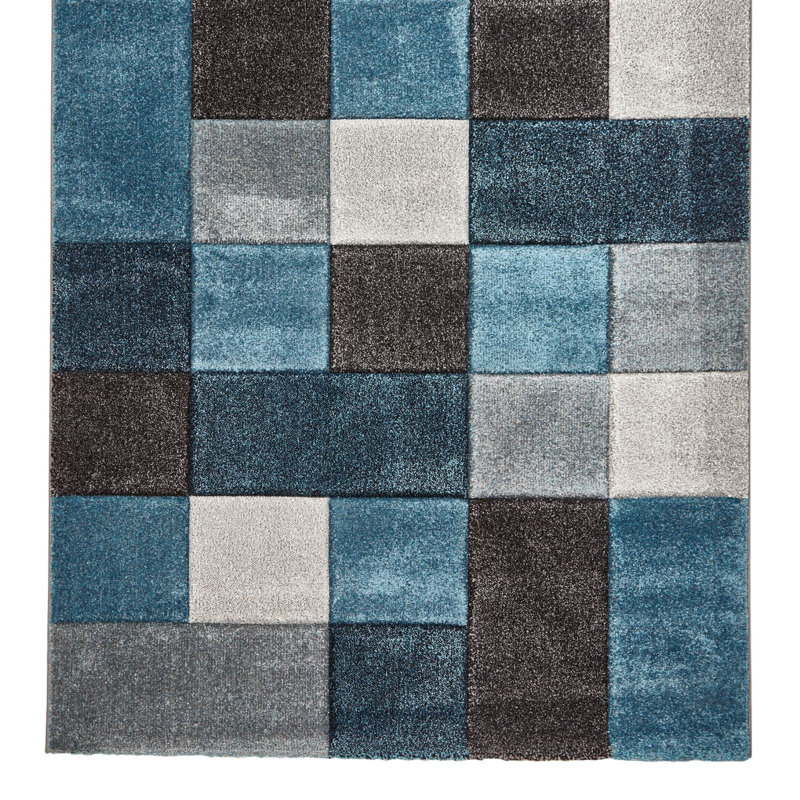 Bahnu area rug Machine Woven Runner Blue/Grey