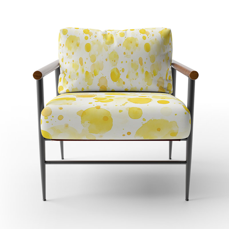 Chaise rembourrée Modern, Accoudoirs ronds