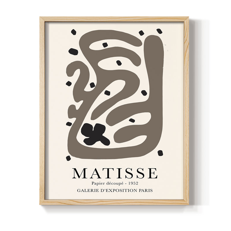 Matisse CCXX, reproduction d'art encadrée - bois massif, Naturel, H 15 po x l 12 po