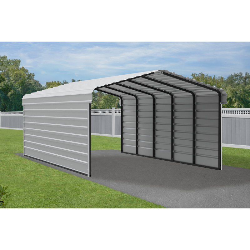 Ensemble de parois latérales 24 x 9 pour abri en acier de 24 pi de longueur, H 8 pi x l 45 pi, Blanc