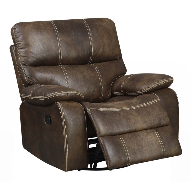 Brown Swivel Gliding Recliner with Easy Assembly and No-Tool Setup for Modern Comfort, Brown