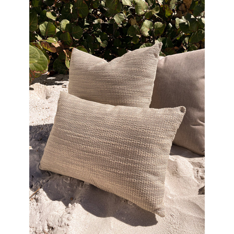 Mocha Brown Woven Acrylic Indoor Outdoor Pillow