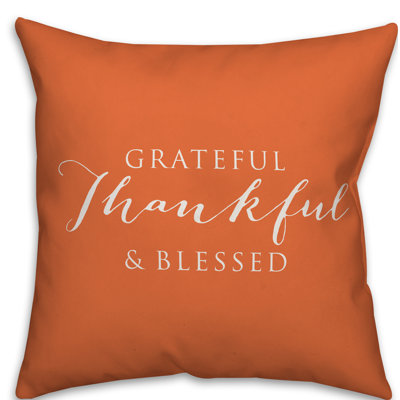  Housse et insert de coussin carré extérieur Thankful Grateful Blessed