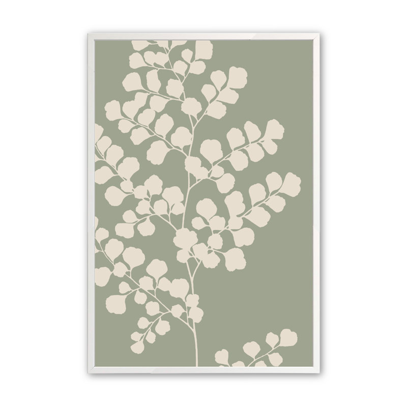 Botanic Harmony In Sage II, reproduction d'art encadrée, H 17,5 po x l 13,5 po x P 1 po, Blanc opaque