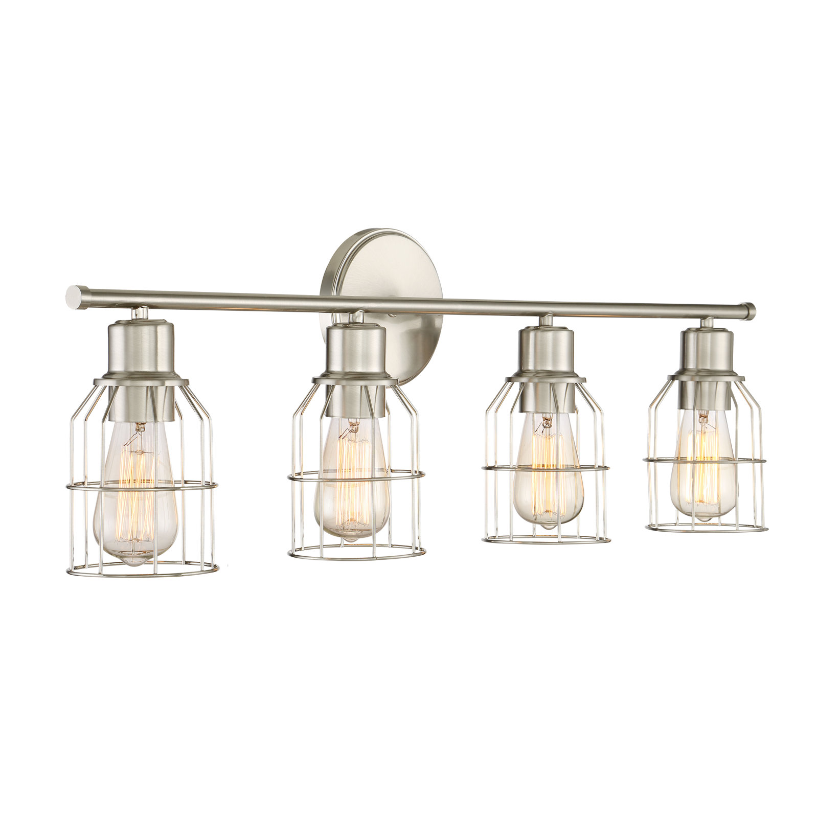 Romeo 4 Light Dimmable Vanity Light, Brushed Nickel