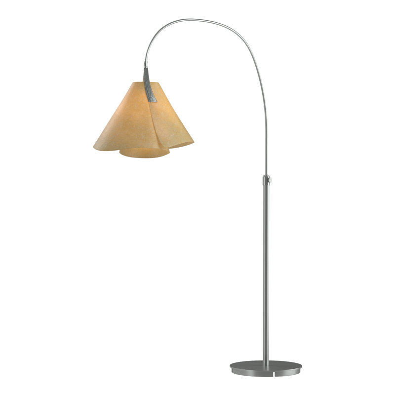 Mobius Arched Floor Lamp, Spun Amber, Vintage Platinum