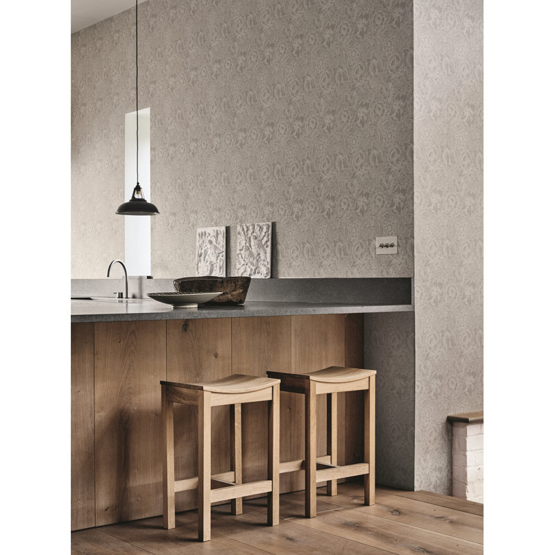 Pure Poppy Wallpaper, Dove/Chalk