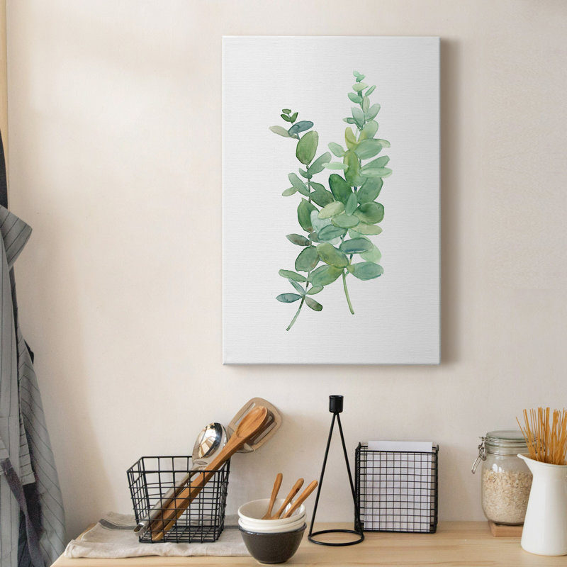 Eucalyptus I - peinture sur toile tendue, H 48 po x l 32 po x P 1 po