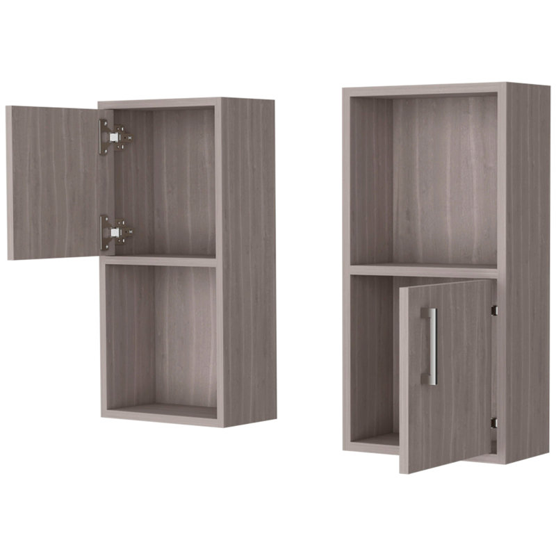 2 White Oak Bathroom Shelf Cabinets With Open - Practical Choice Shelving Design Space Efficient, Oak
