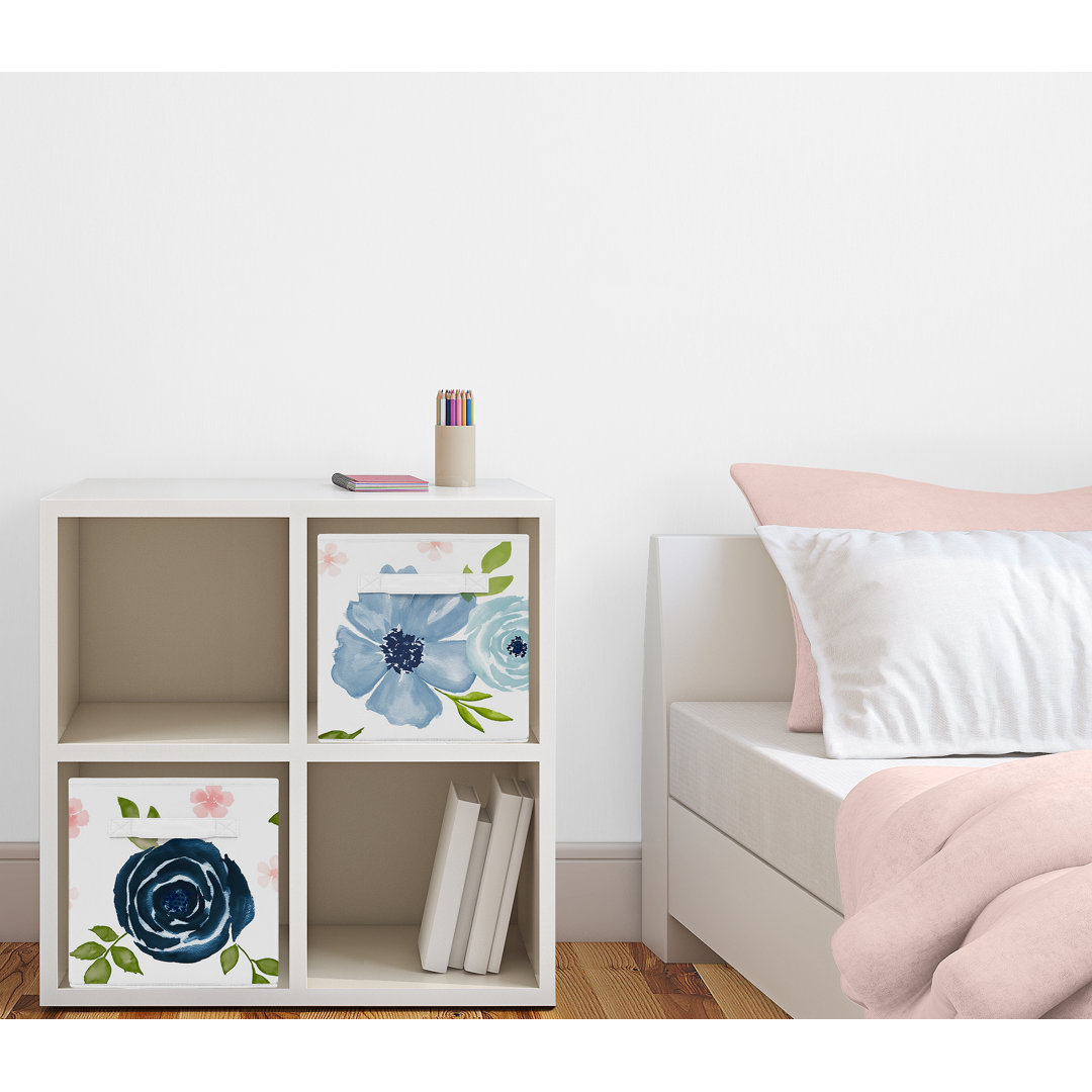 Watercolor Floral Fabric Storage Bin (Set of 2) Sweet Jojo Designs 