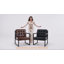 Modern Faux Leather button-tufted design Accent Chair with Metal Farme 110° Recline-309883410