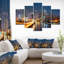 «Philadelphia Skyline at Night», ensemble de 5 toiles tendues