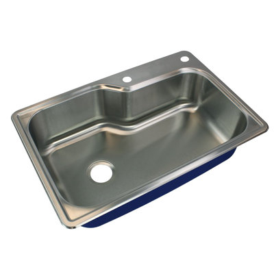 Meridian 33'' L Drop-In Single Bowl Stainless Steel Kitchen Sink