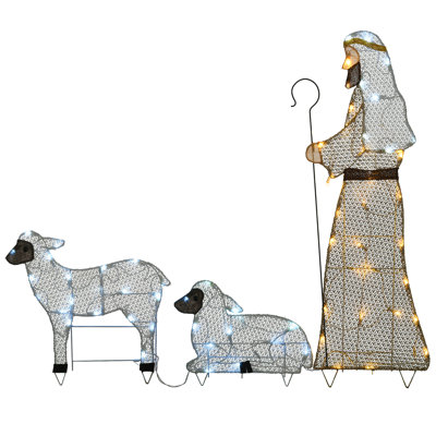 Shepherd with Sheep with LED Lights
