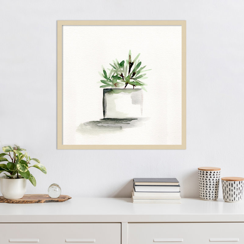 Impression sur bois encadrée «Pots Botanicals IV» par Marcy Chapman, H 25 po x l 25 po