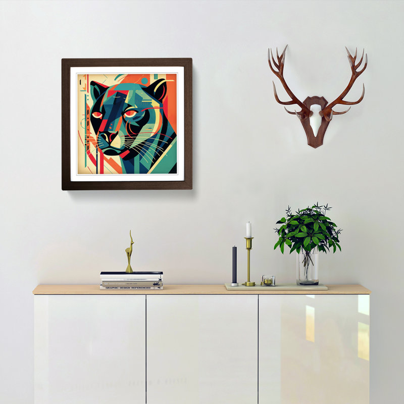 Panther Constructivism No.1 - Framed Print, Walnut