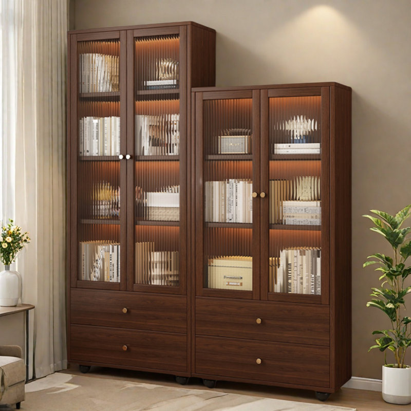 Armoire de rangement moderne Modern Leisure, (3 tablettes) H 78,7 po x l 47,2 po x P 13,7 po, Brun