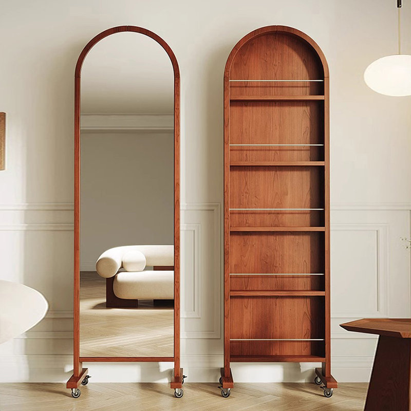 Miroir demi-cercle en bois massif