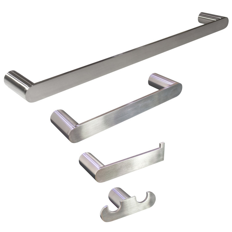 Ensemble de quincaillerie de salle de bain 4 pièces en acier inoxydable massif de qualité supérieure, Nickel brossé