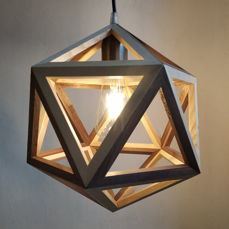 Chetek 1 - Light Oil Geometric Pendant, Light Brown