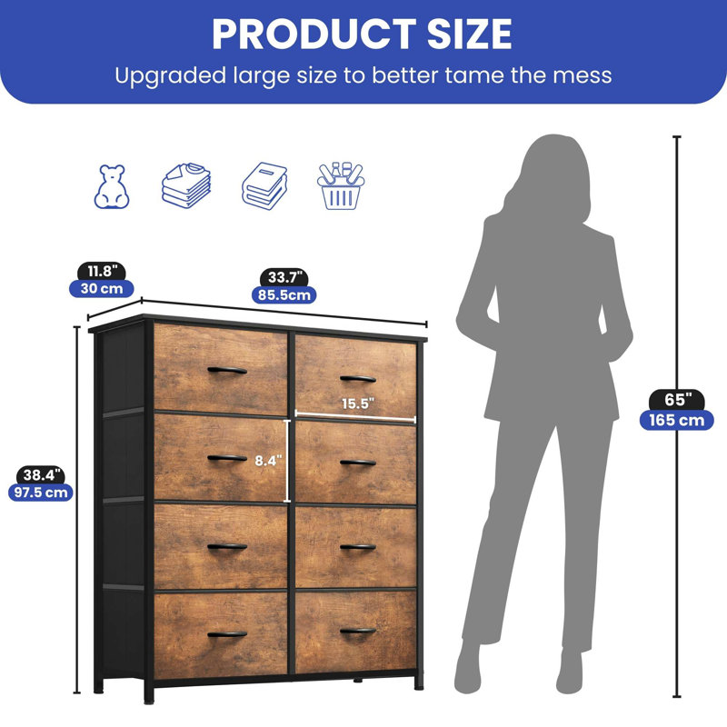 Jotavious 33.7'' W 8 - Drawer Dresser