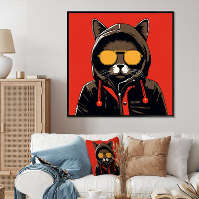 Chat froid avec lunettes de soleil - imprimé