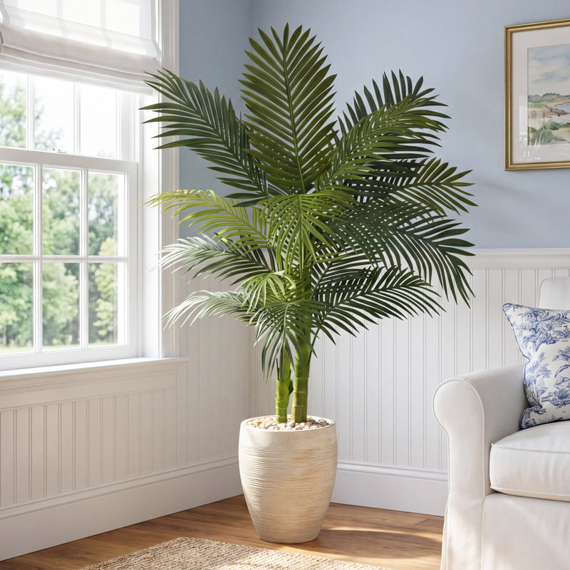 54'' Faux Palm Tree in Ceramic Planter