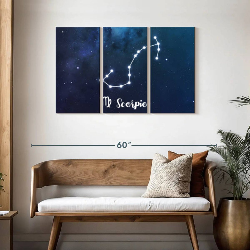 Constellation du zodiaque Adella Scorpio, H 28 po x l 45 po