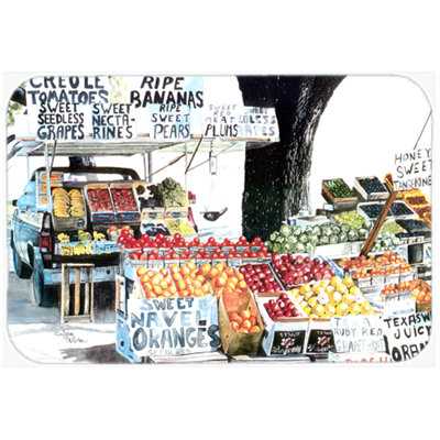 Caroline's Treasures Fruit Stand Glass Cutting Board