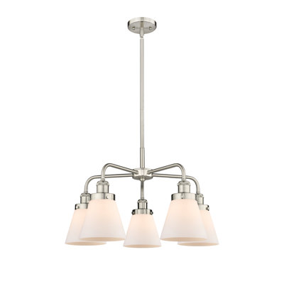 Cone 5 Light Stem Hung Chandelier