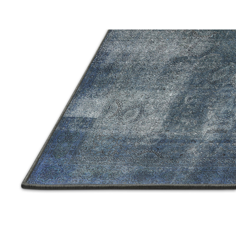 Tapis bleu marine / gris Feodor, Rectangle 2 pi x 4 pi