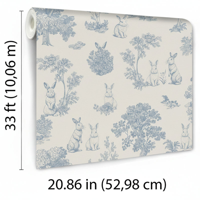Papier peint Cottontails Bunny Toile, Bleu