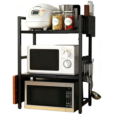Microwave Shelf Adjustable Steel Countertop Dish Rack