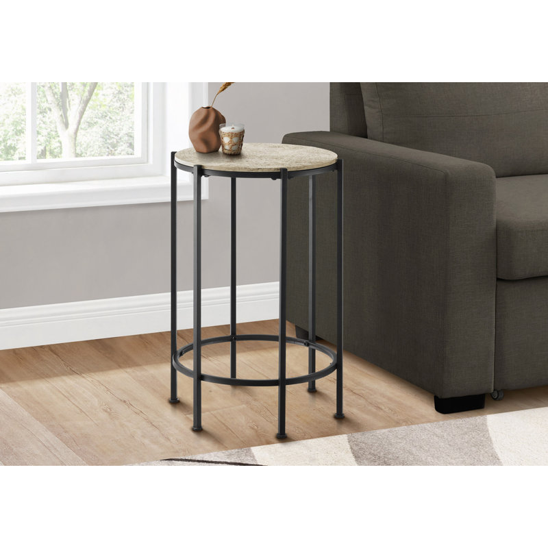 Table d'appoint, bout, rond, table d'appoint, petite, lampe, salon, chambre à coucher, table de chevet, contemporain, Beige