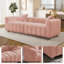 Canapé d'angle modulaire en velours haut de gamme, 212 x 82 x 65,5 cm, rose, mousse haute densité.-111808648