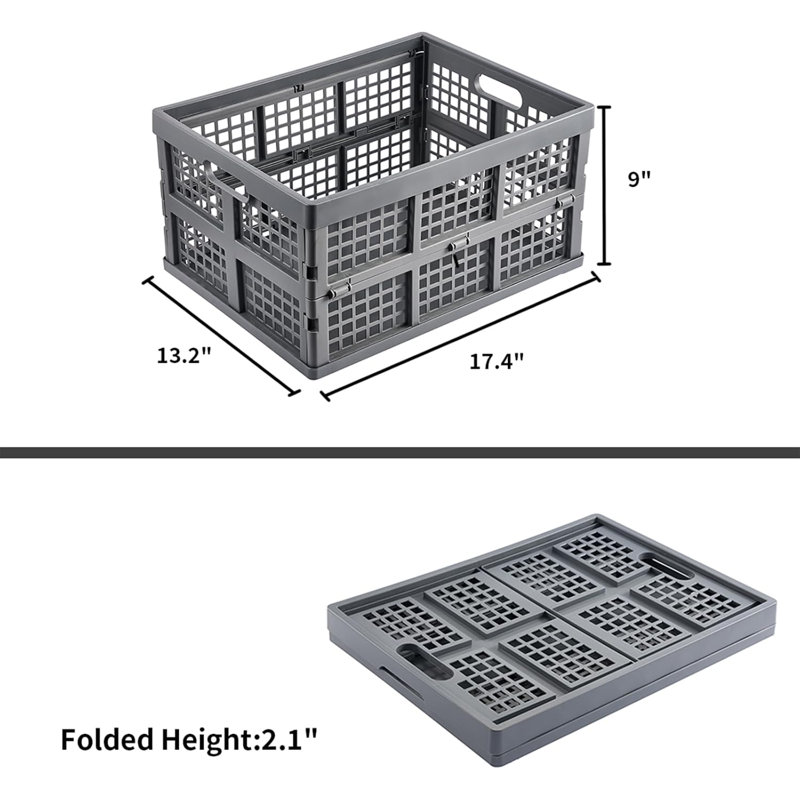 Paquet de 3 caisses de rangement pliables en plastique - 30 L