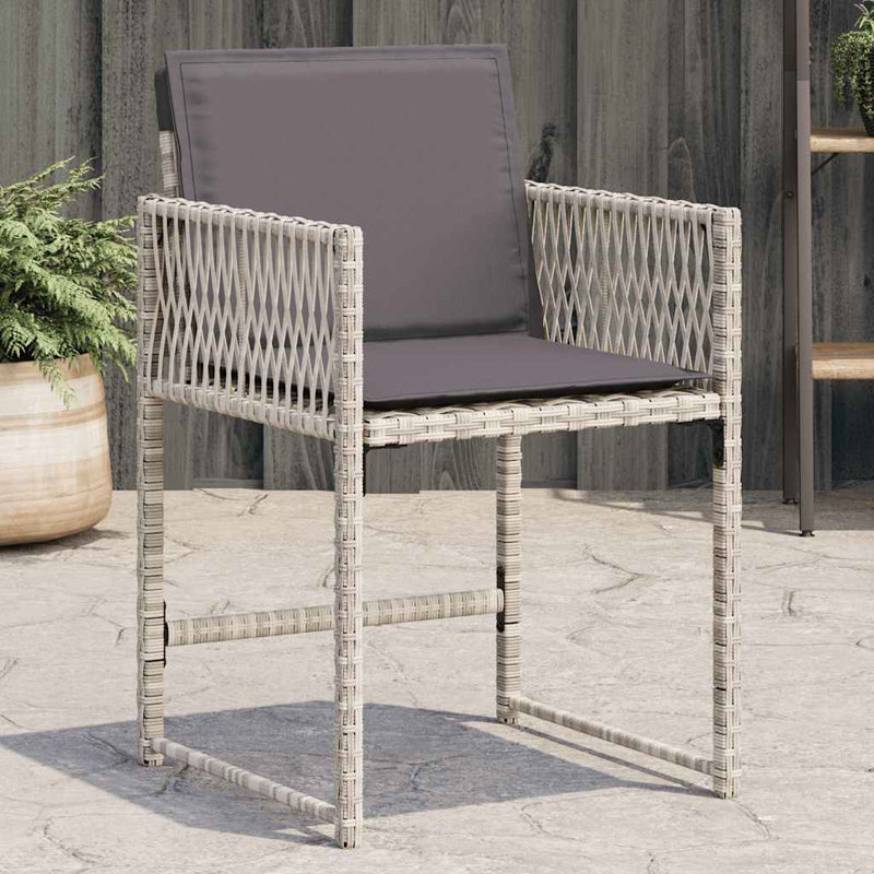 Outdoor Patio Dining Armchair with Cushion, Grey, Grey
