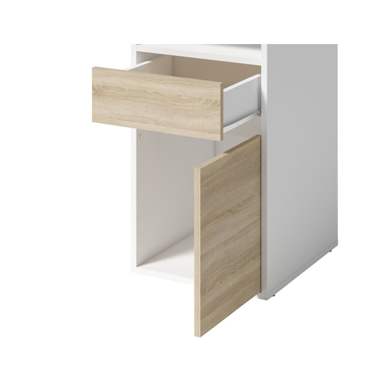 Raymen Laminate Desk, White/Natural