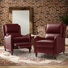 Fauteuil inclinable manuel en cuir véritable de 28,75 po de large Neliyah (ensemble de 2)