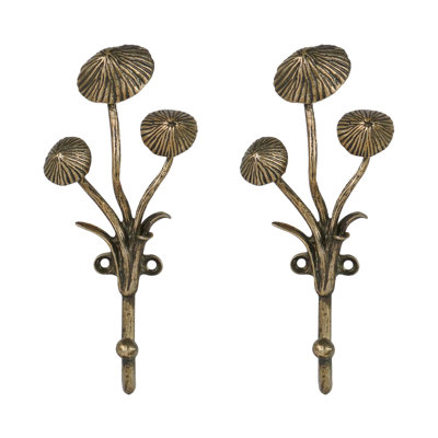 2 pièces crochets en métal avec forme de champignon 3D