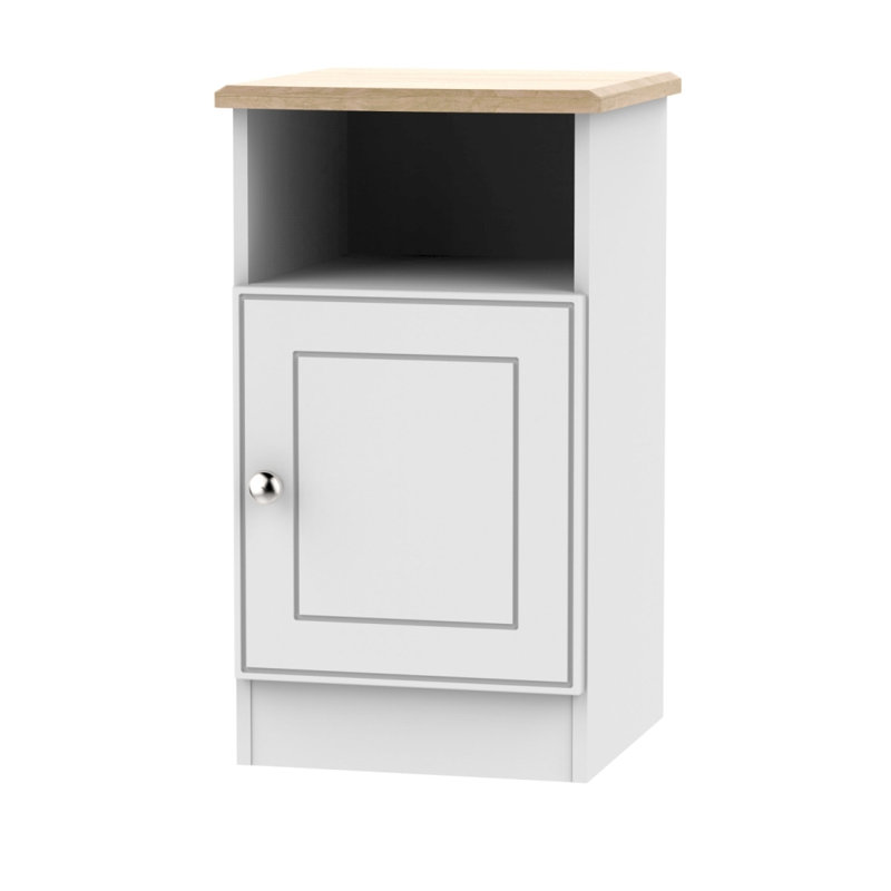 Vienna Fully Assembled Victoria 1 Door Cabinet, Grey Matt / Oak
