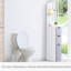 Armoire de salle de bain de 54 po de hauteur - Organiseur de plancher étroit, tablette blanche à 2 niveaux et tiroirs pour unité de rangement de linge avec articles de rangement