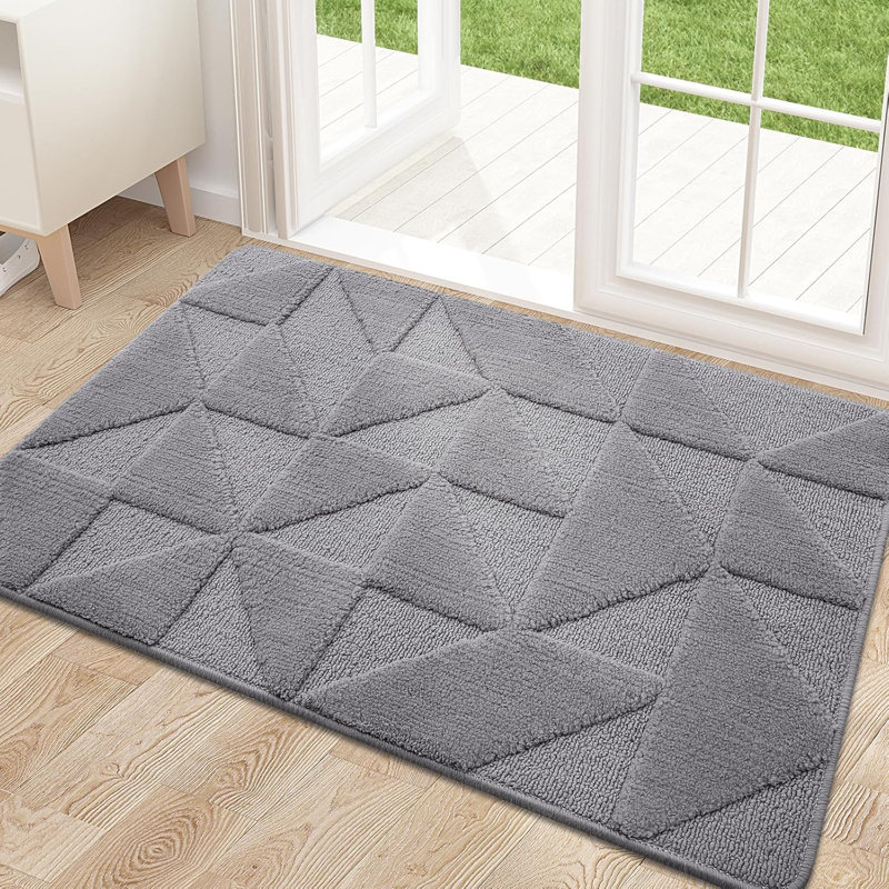 Door Mats Indoor, Machine Washable, 60 cm W x 90 cm L, Grey