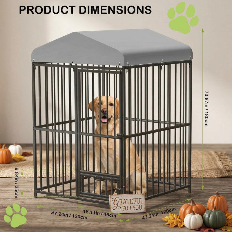 180cm H Metal Yard Kennel