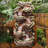 5-Tier Rock Floor Fountain With LED Lights, 81", Brown-97804528
